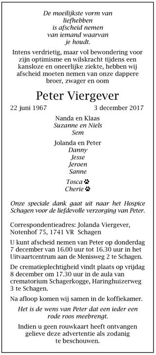 Peter Viergever 1967-2017